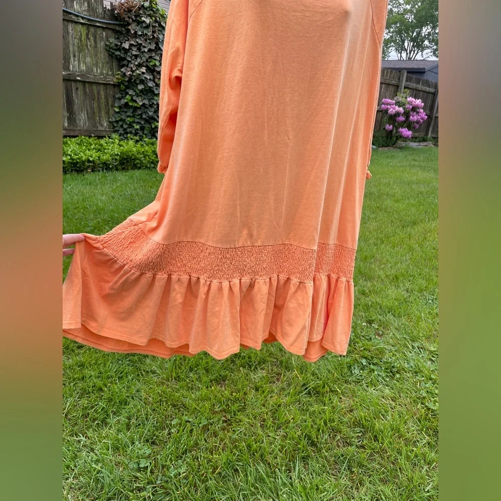 Free People Beach open back babydoll dress MEDIUM boho‎ oversized pockets